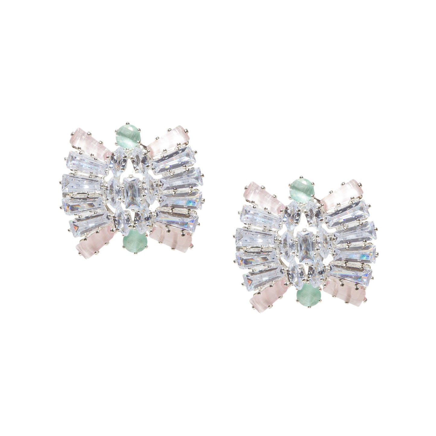 AD Stones Big Statement Studs Earrings