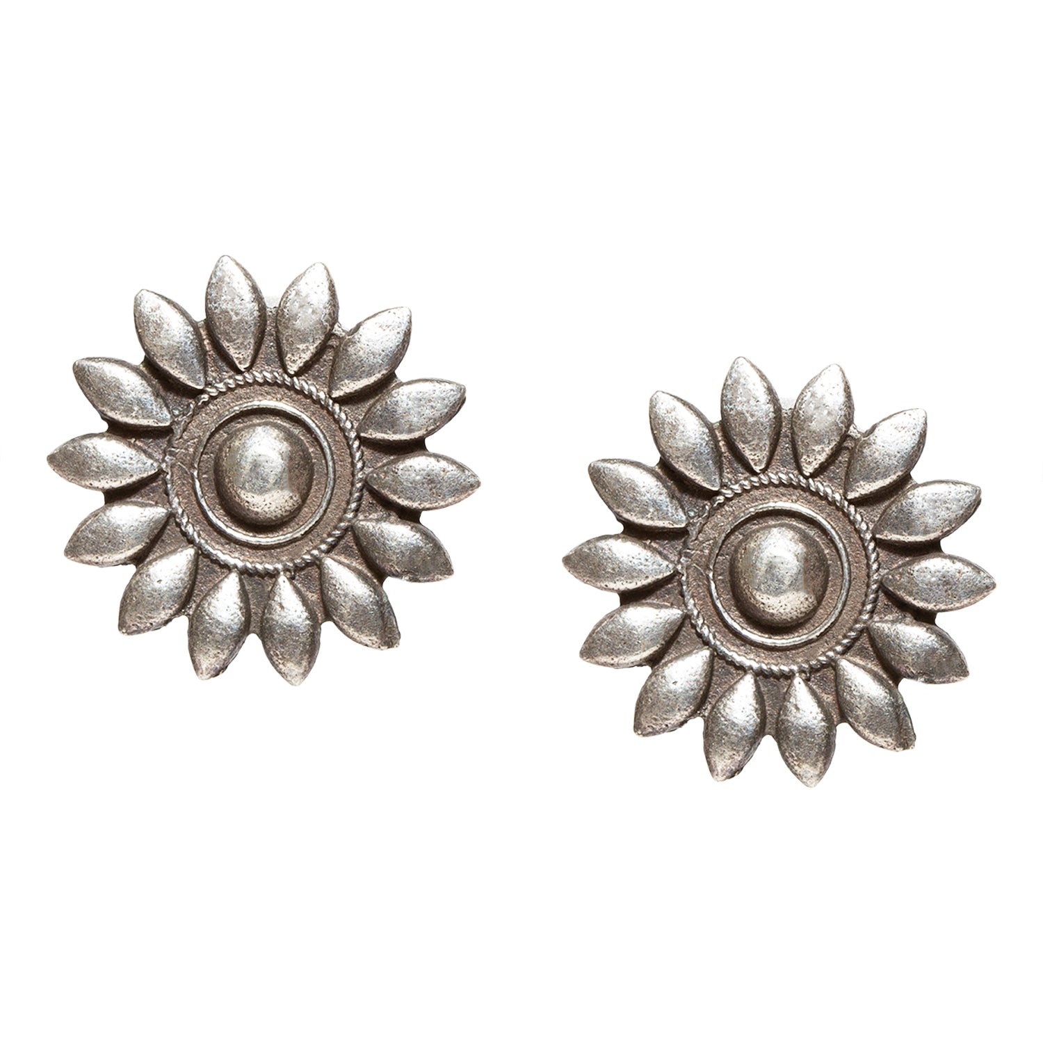 Bindhani-Oxidised-Flower-Shaped--Studs-Earrings-For-Women-Girls-Earrings-For-Women-Girls