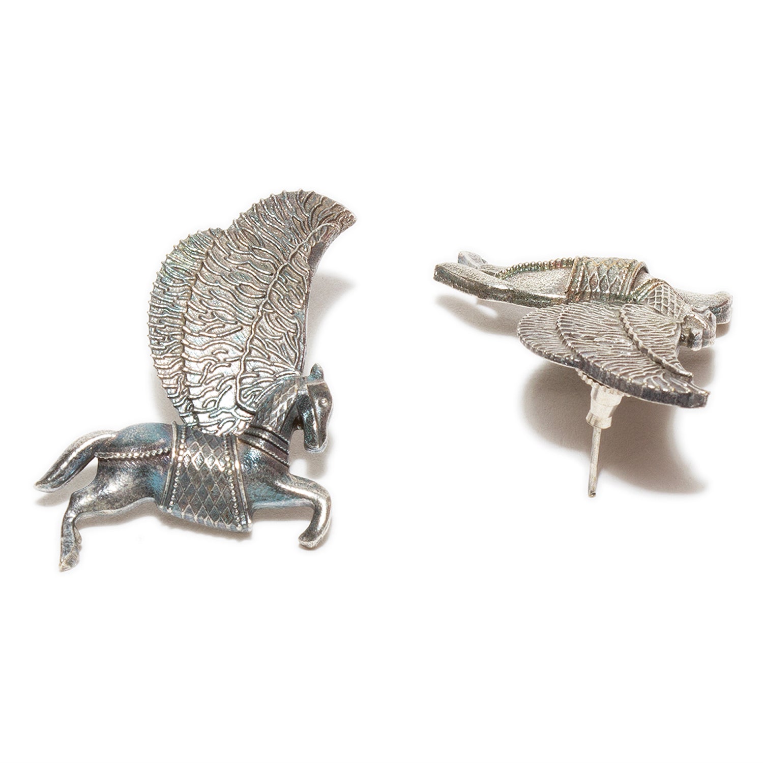  Bindhani-Oxidised-Silver-Look-alike-Flying-Horse-Studs-Earrings-For-Women