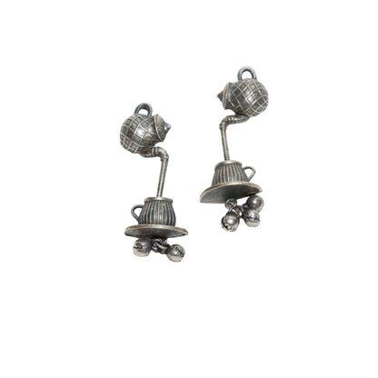 Bindhani-Oxidized-Brass-Silver-Trending-Latest-Stylish-Boho-Chai-Ketli-Stud-Earrings