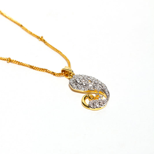 Bindhani-Peacock-Cubic-Zirconia-Studded-Pendant-With-Chain