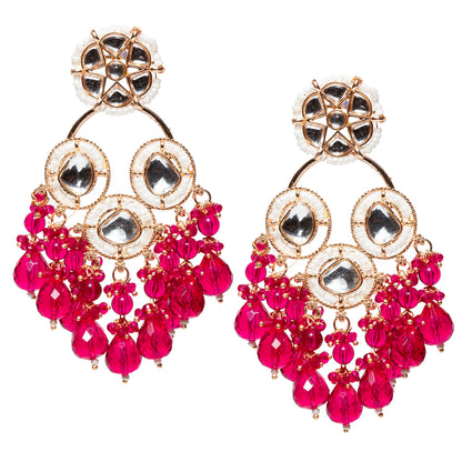 Bindhani-Rani-Pink-Color-Drop-Long-Kundan-Earrings-For-Women-and-Girls