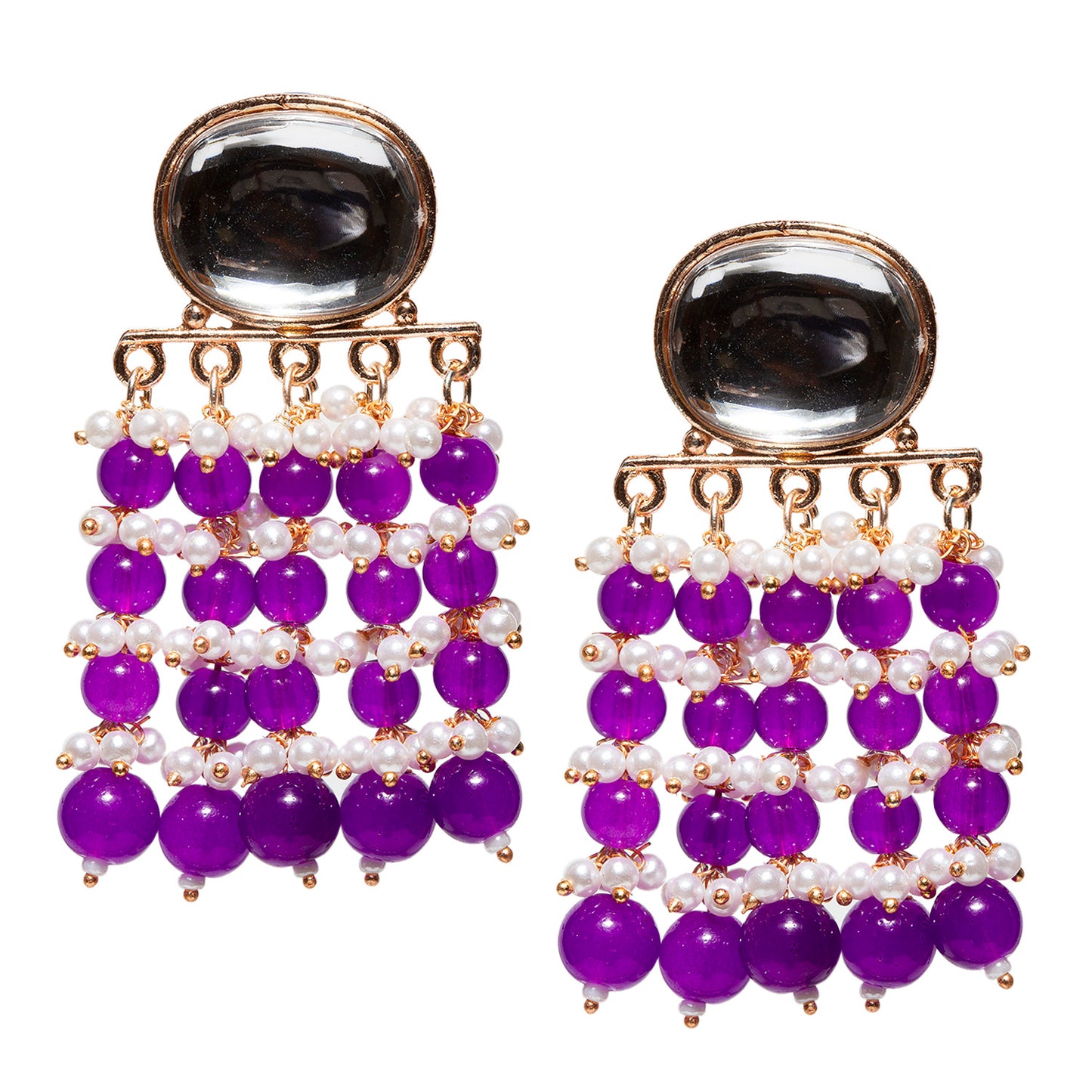 Bindhani-Rose-Gold-Plated-Hanging-Crystal-Drops-Big-Stone-Purple-Tassel-Earrings-For-Women