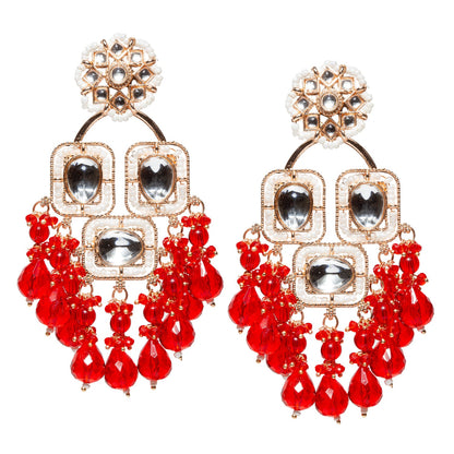 Bindhani-Rose-Gold-Plated-Red-Drop-Long-Kundan-Earrings-For-Women