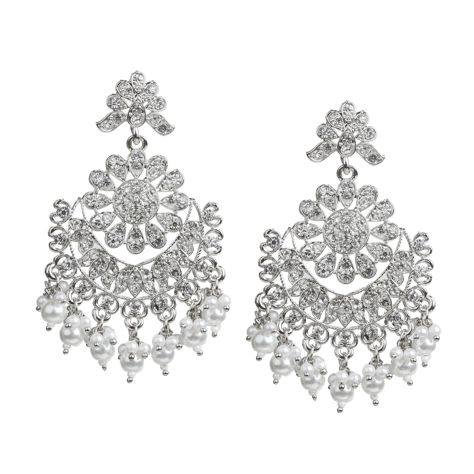 Bindhani-Silver-Plated-Hand-made-Pearl-Drop-White-Stone-Earrings-For-Women
