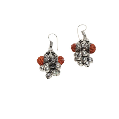 Bindhani-Trishul-Oxidised-Silver-Black-Beads-Ghungroo-Earrings
