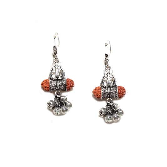 Bindhani-Trishul-Oxidized-Beads-Ghungroo-Earrings