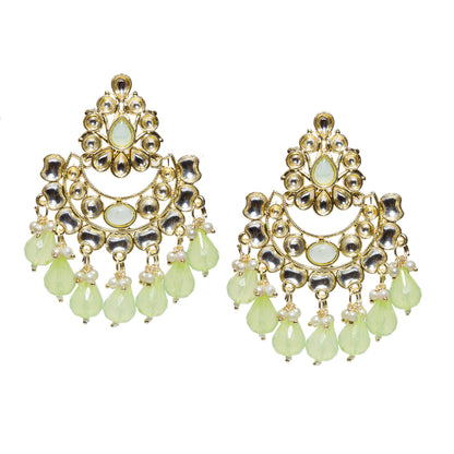 Bindhani-gold-plated-kundan-Beads-white-Mint-Green-stone-chandbli-earring-women