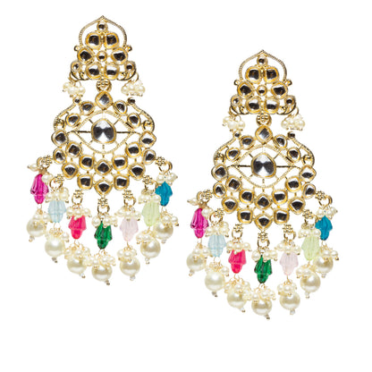 Bindhani-gold-plated-kundan-Pearl-Drop-Stone-white-Beads-Multi-Colorful-earring-women-girls