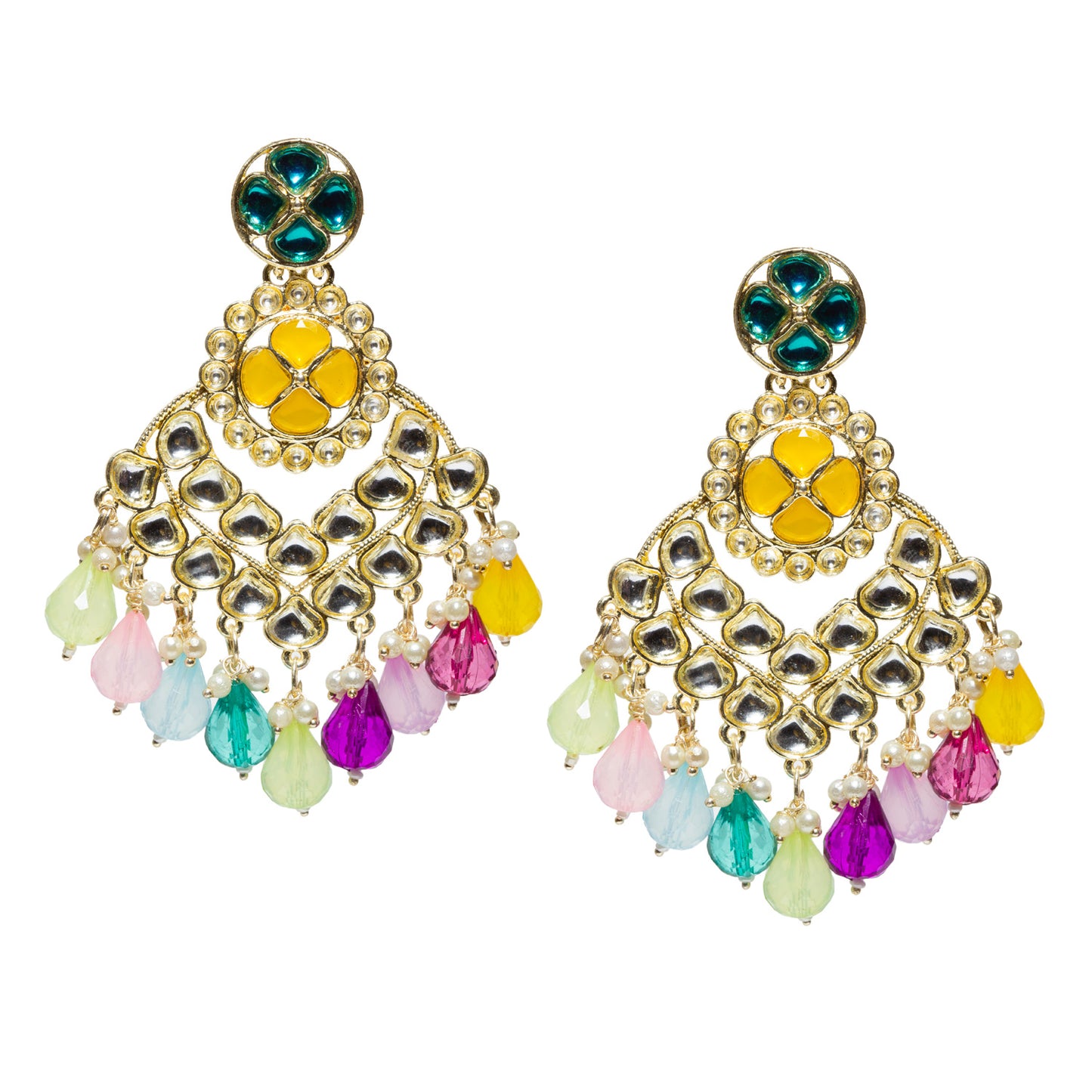 Bindhani-gold-plated-kundan-pearl-drop-white-Multi-stone-chandbli-earring-women-girls