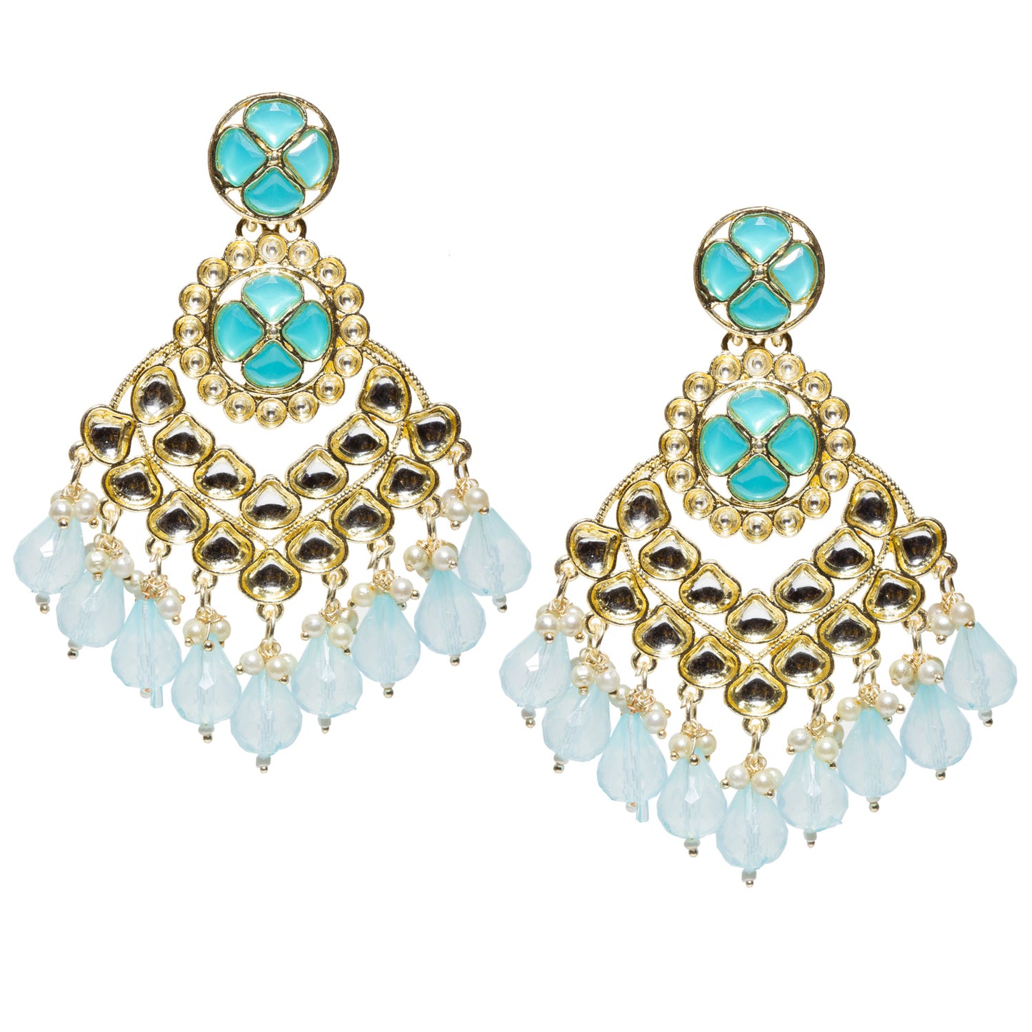 Bindhani-gold-plated-kundan-pearl-drop-white-Turquoise-stone-chandbli-earring-women-girls