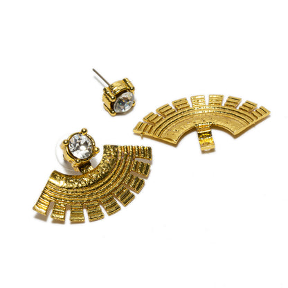 Bindhani gold plated white stone Jackets earrings for women girls