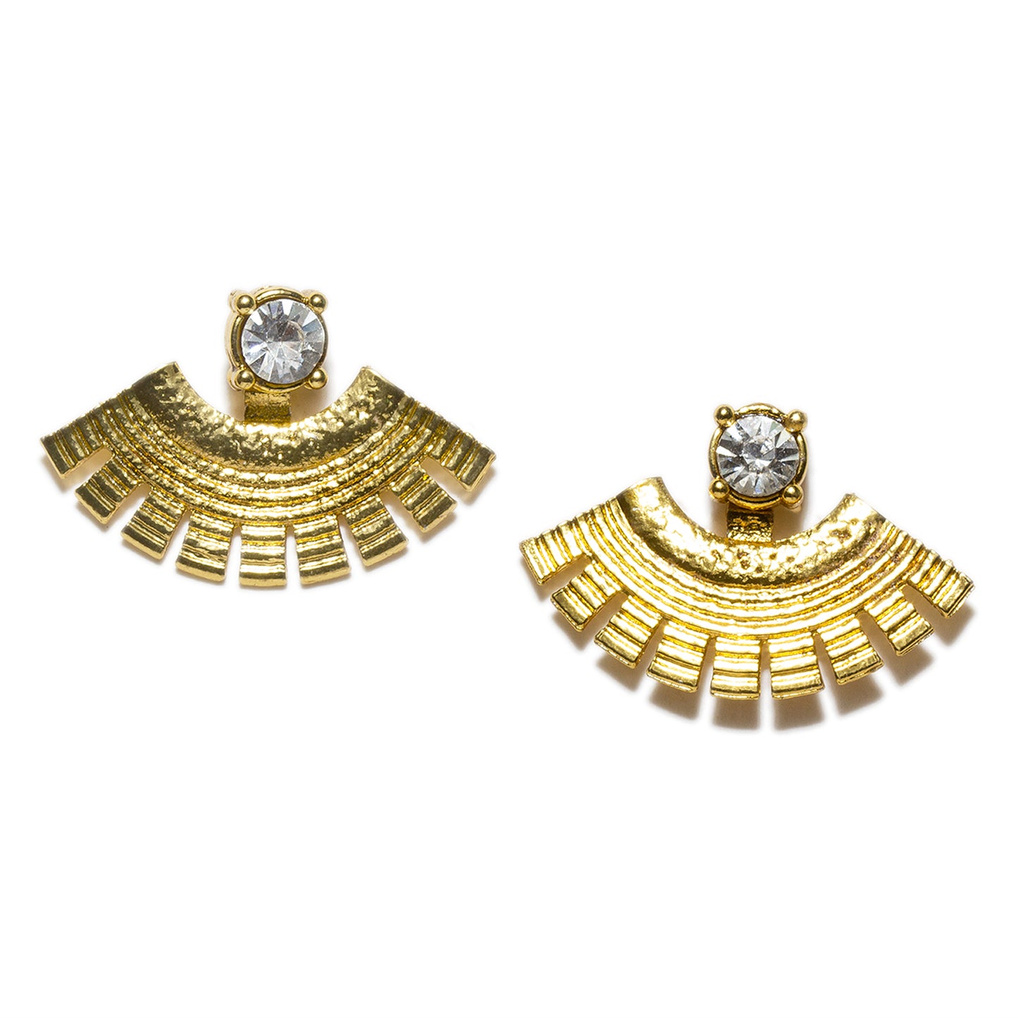 Bindhani gold plated white stone Jackets earrings for women girls