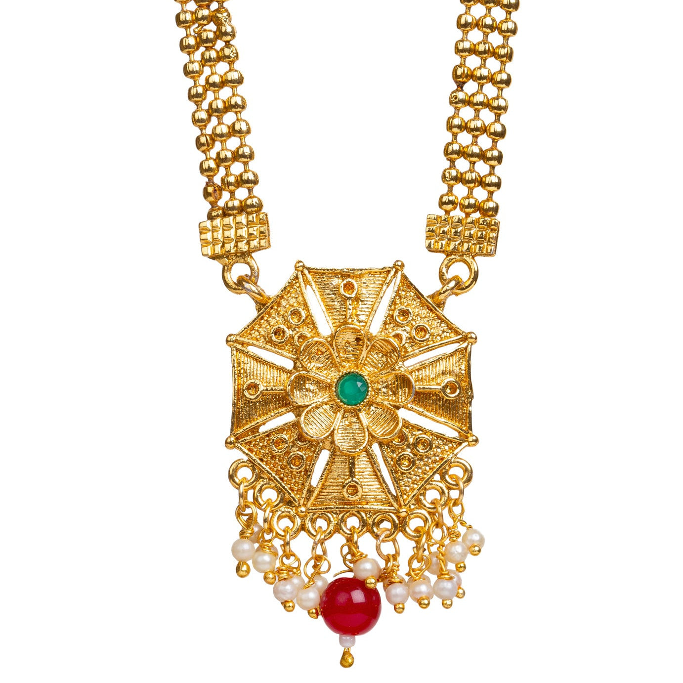 Bindhani South Indian long jewelry set for women – includes necklace, earrings, and traditional ethnic designs, handcrafted for festive and bridal occasions