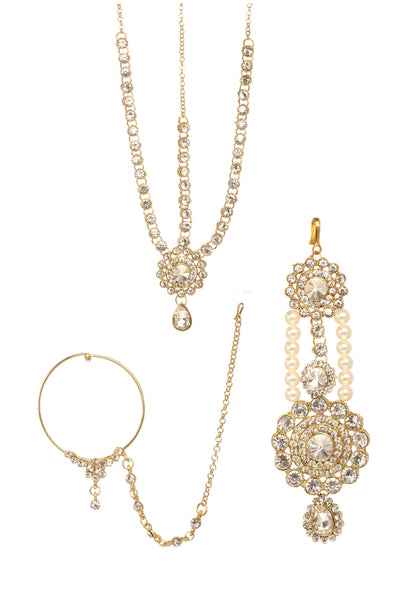 Bindhani forhead matha patti tikka nose ring jewelry
