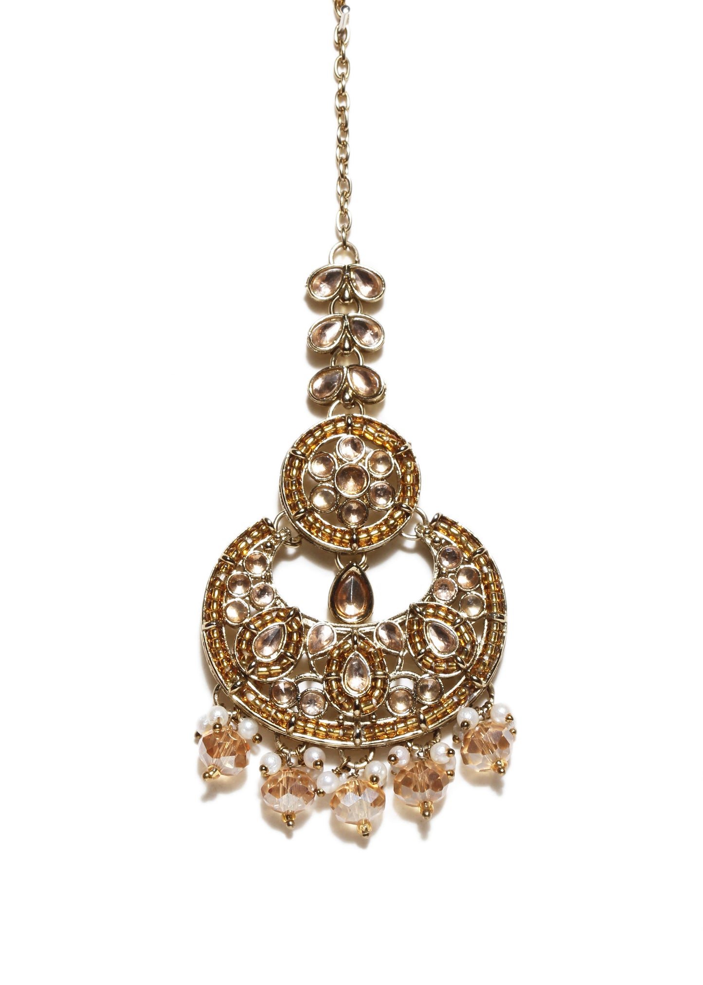 Bindhani mehndi-plated LCT stone Medium size tikka for women