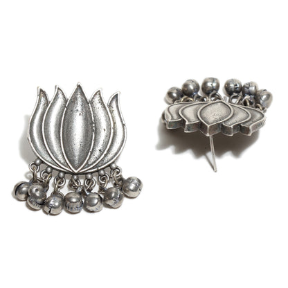 Bindhani lotus statement stud earrings for women