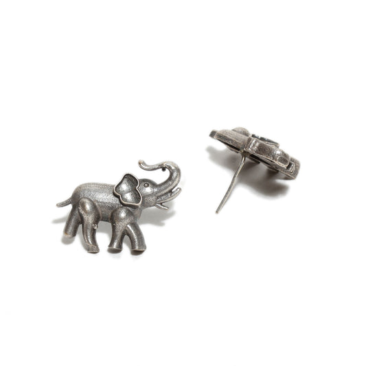 Oxidized Elephant Studs Earrings