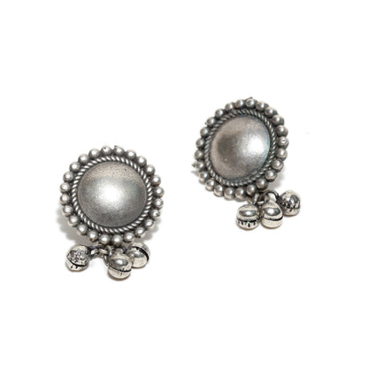 Oxidized Silver Small Studs Earrings