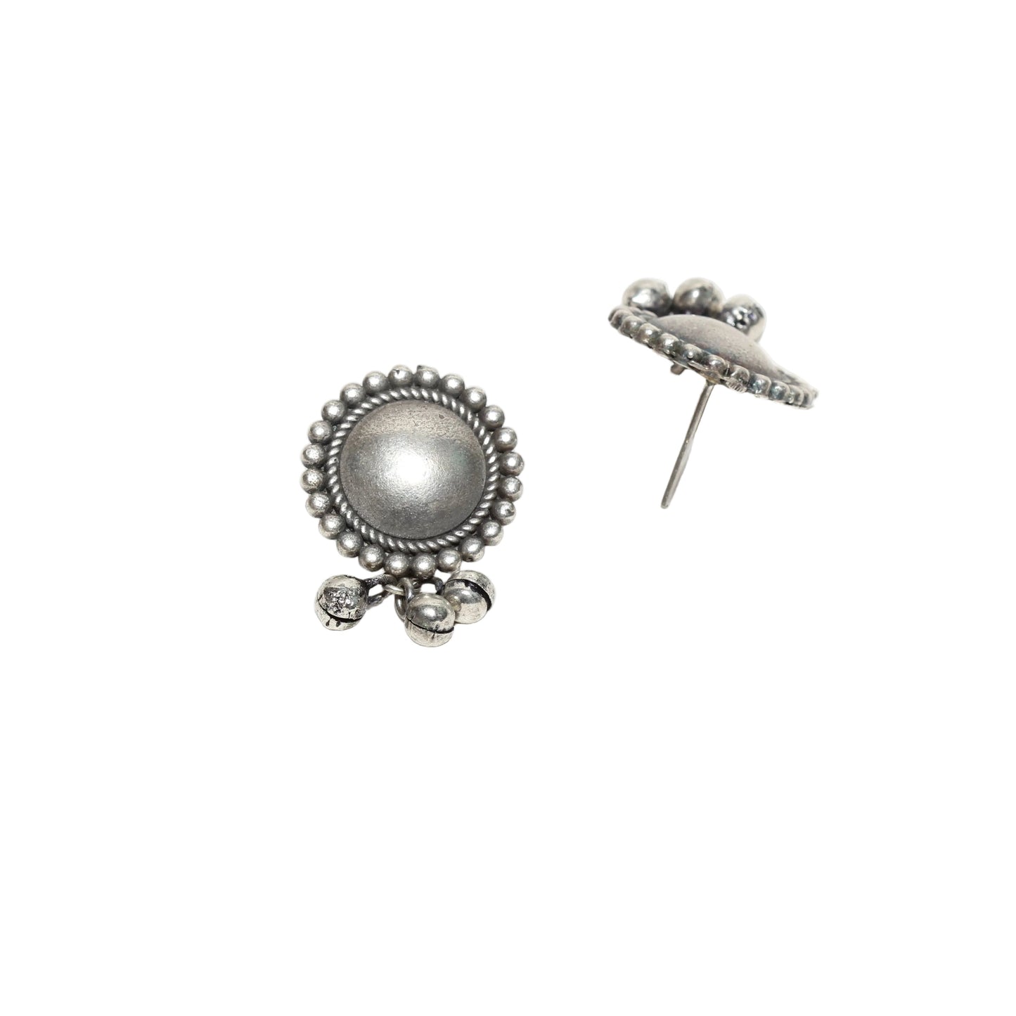 Oxidized Silver Small Studs Earrings