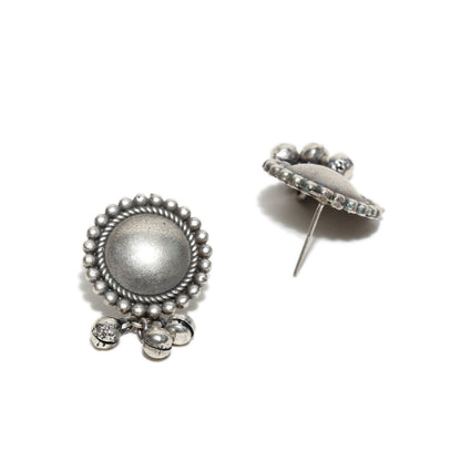 Oxidized Silver Small Studs Earrings