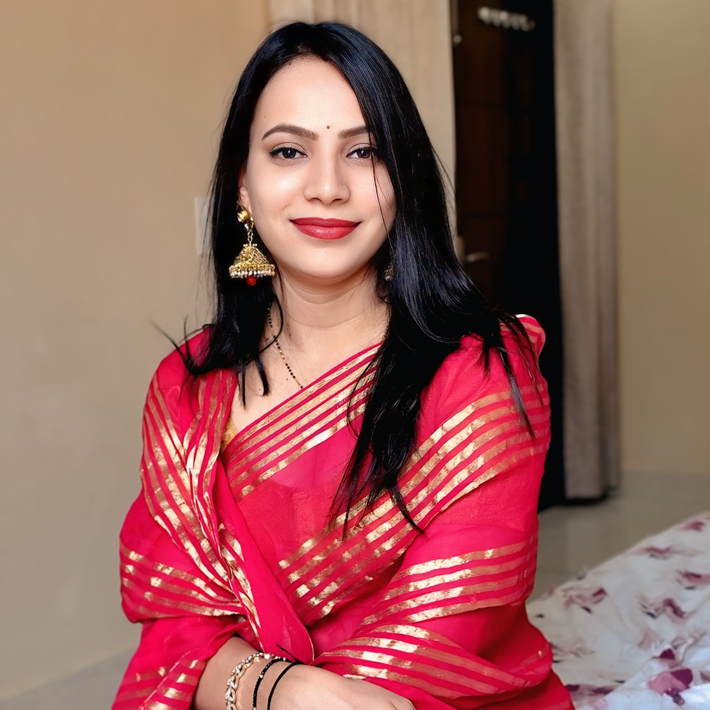 The Rajsthani wife wearing BIndhani jhumka