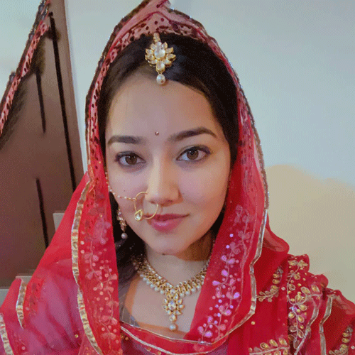 Pooja rajpurohit with bindhani kundan with pearl necklace set