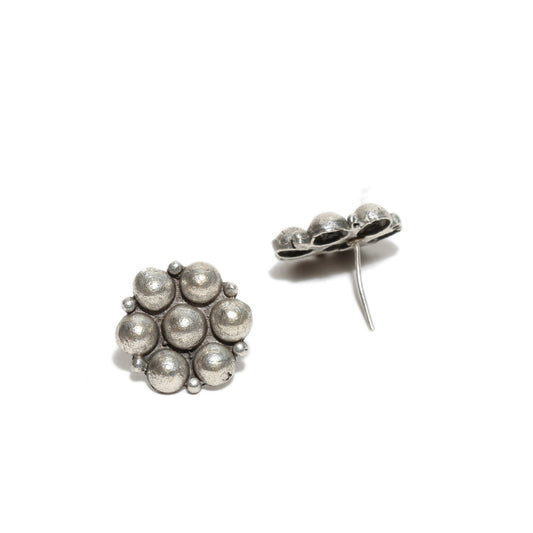 Small round oxidized stud earrings simple and elegant ethnic jewelry