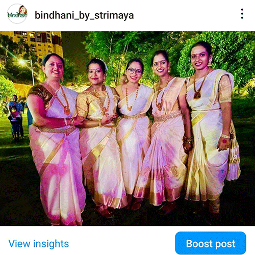 Sneh and dance group onam celebartion with bindhani long south indian necklace set in prestige sunrise park , bangalore