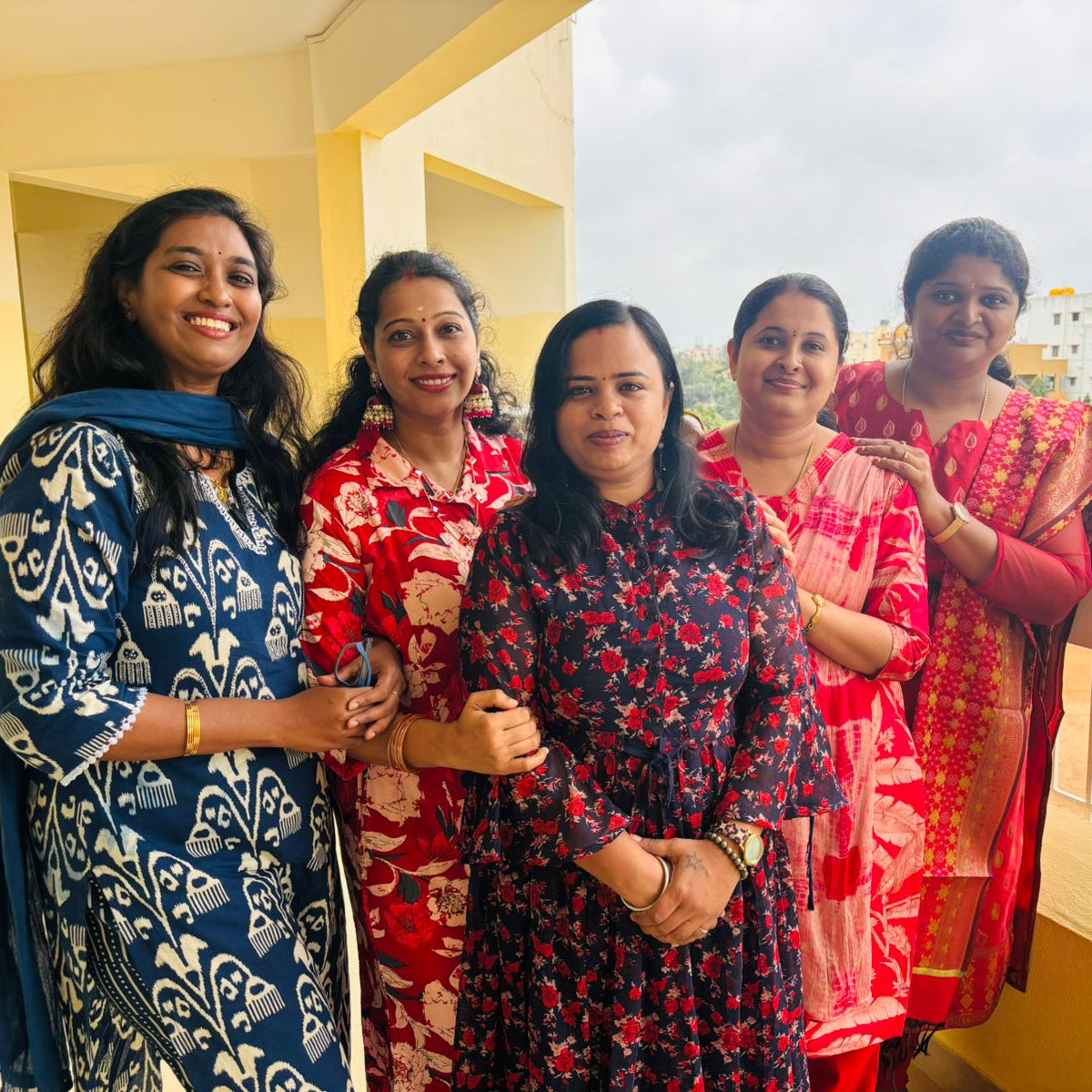 Teachers wering Bindhani earring.