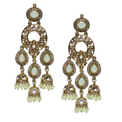 bindhani-Antique-Mehandi-Toned-CZ-Kundan-Stone-Color-Beads-Mint-Green-Long-Dangler-Jhumka-Earrings-For-Women