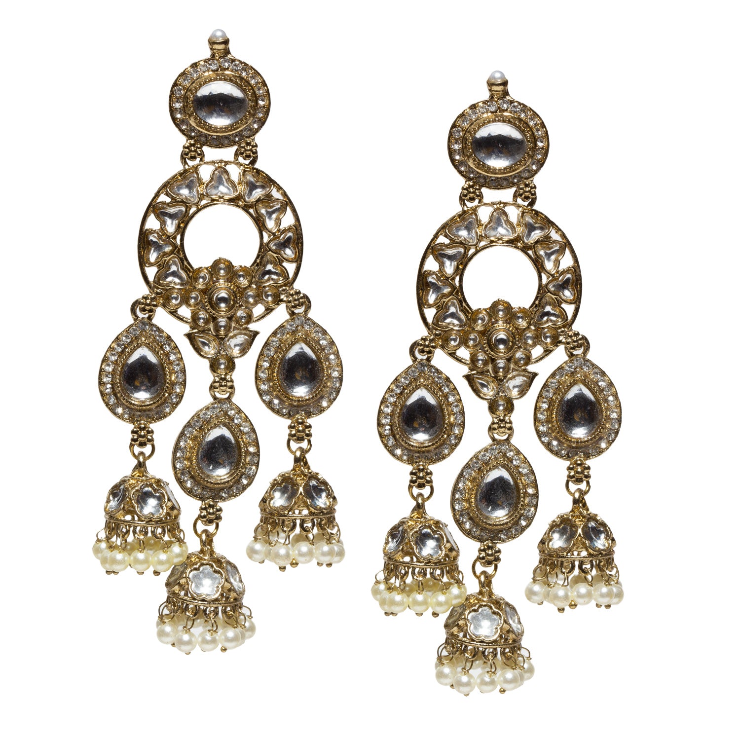 bindhani-Antique-Mehandi-Toned-CZ-Kundan-Stone-Color-Beads-White-Long-Dangler-Jhumka-Earrings-For-Women