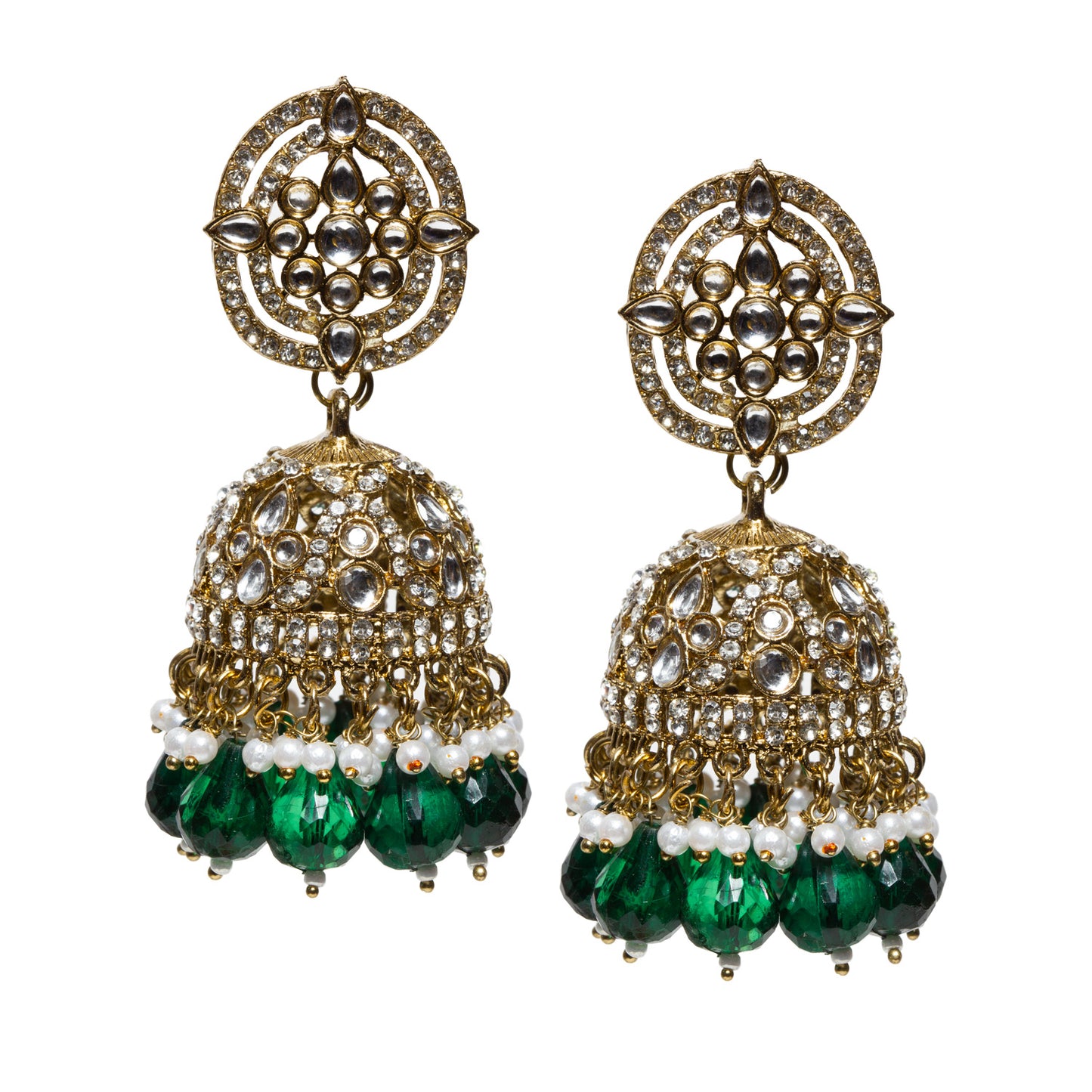 bindhani-antique-mehandi-gold-plated-kundan-white-beads-stone-crystal-pearl-drop-green-jhumka-earring-women