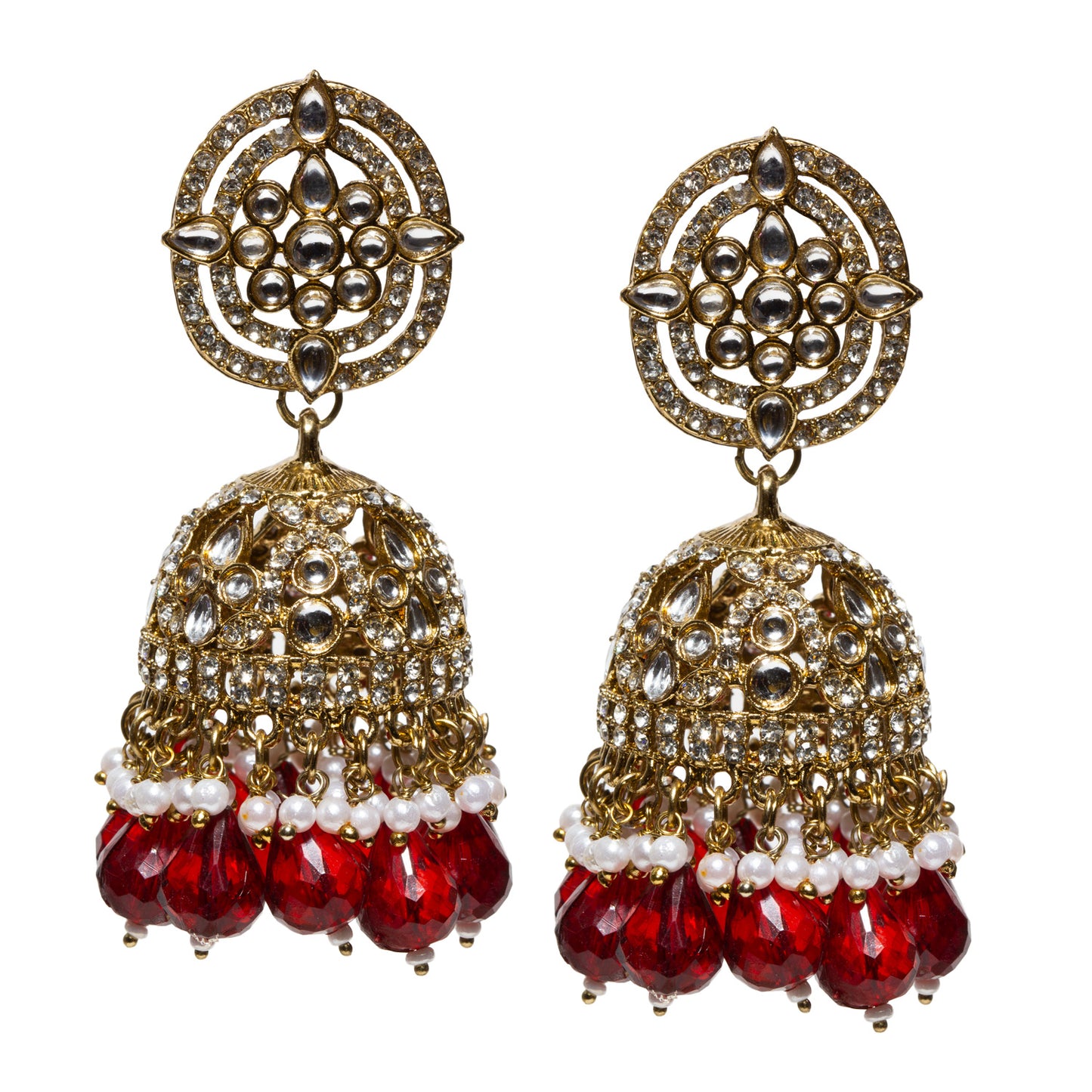 bindhani-antique-mehandi-gold-plated-kundan-white-beads-stone-crystal-pearl-drop-maroon-jhumka-earring-women