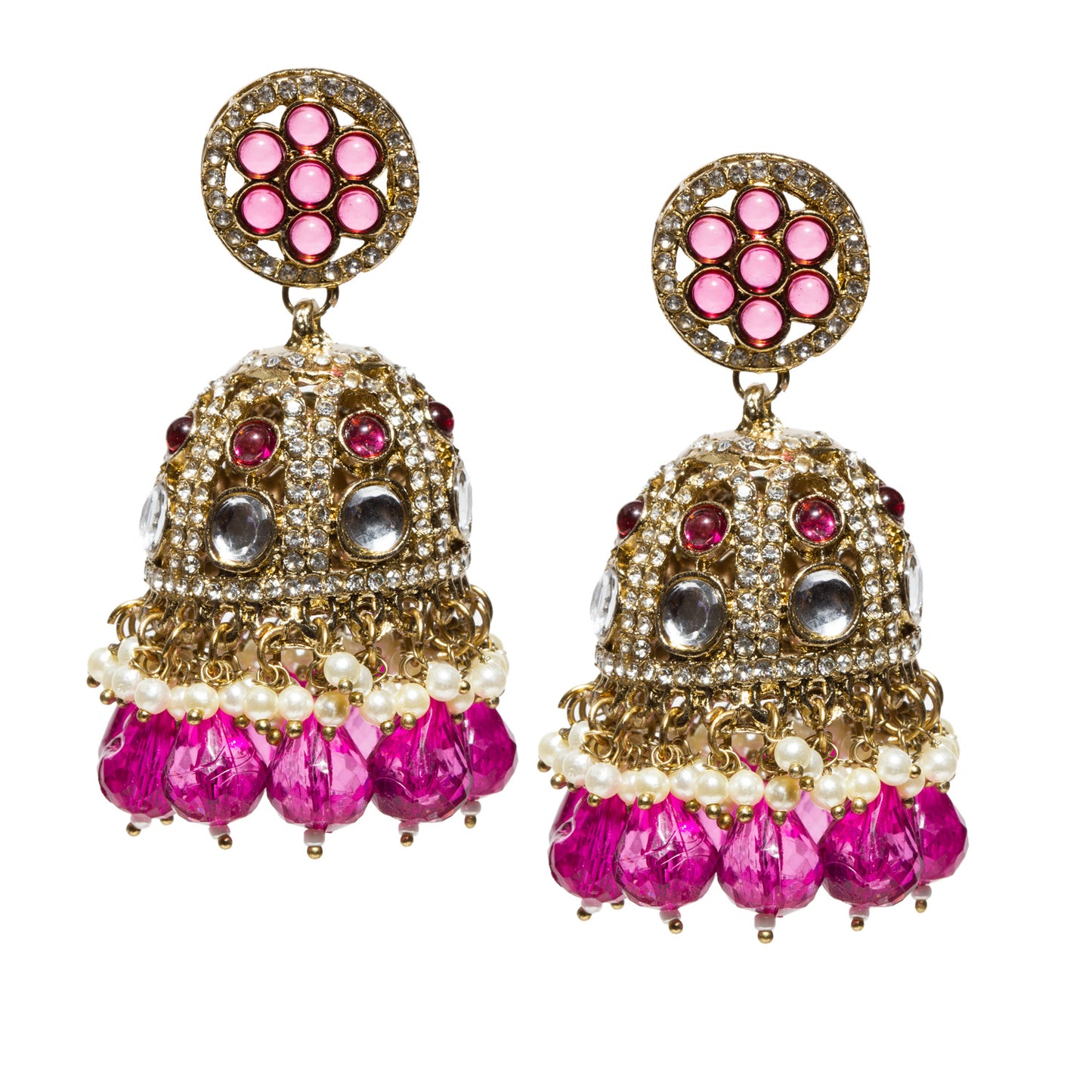 bindhani-antique-mehandi-toned-stone-pearls-color-drop-Purple-wine-Big-Jhumki-women