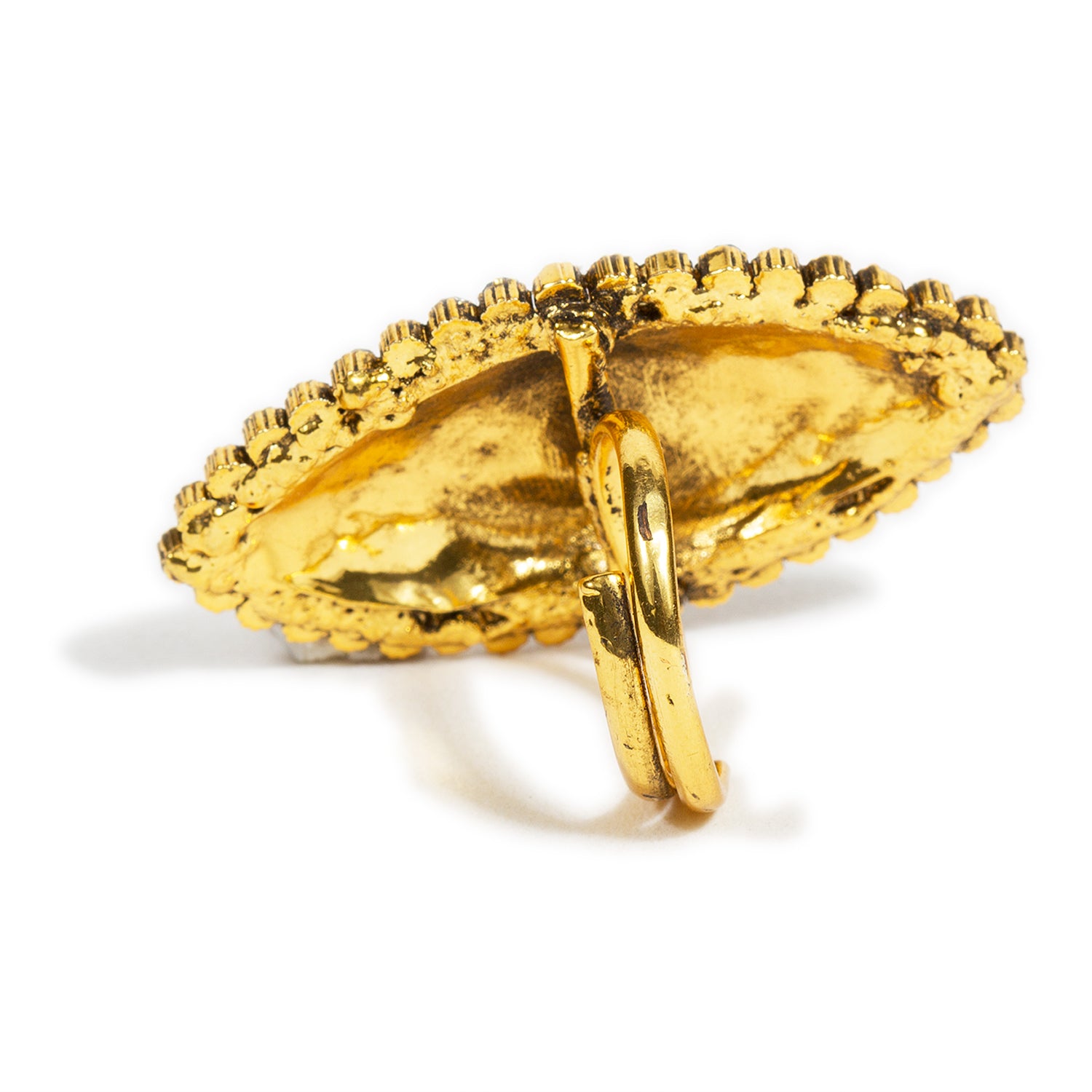 24K Yellow Gold Antique Ornate Fashion Ring | Roman Malakov