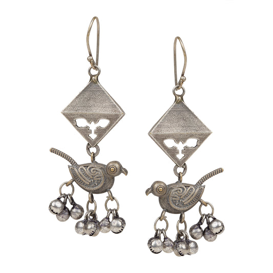 bindhani dangler birds oxidised earrings for women girls