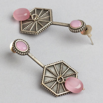 bindhani dangler pink oxidised earrings for women girls