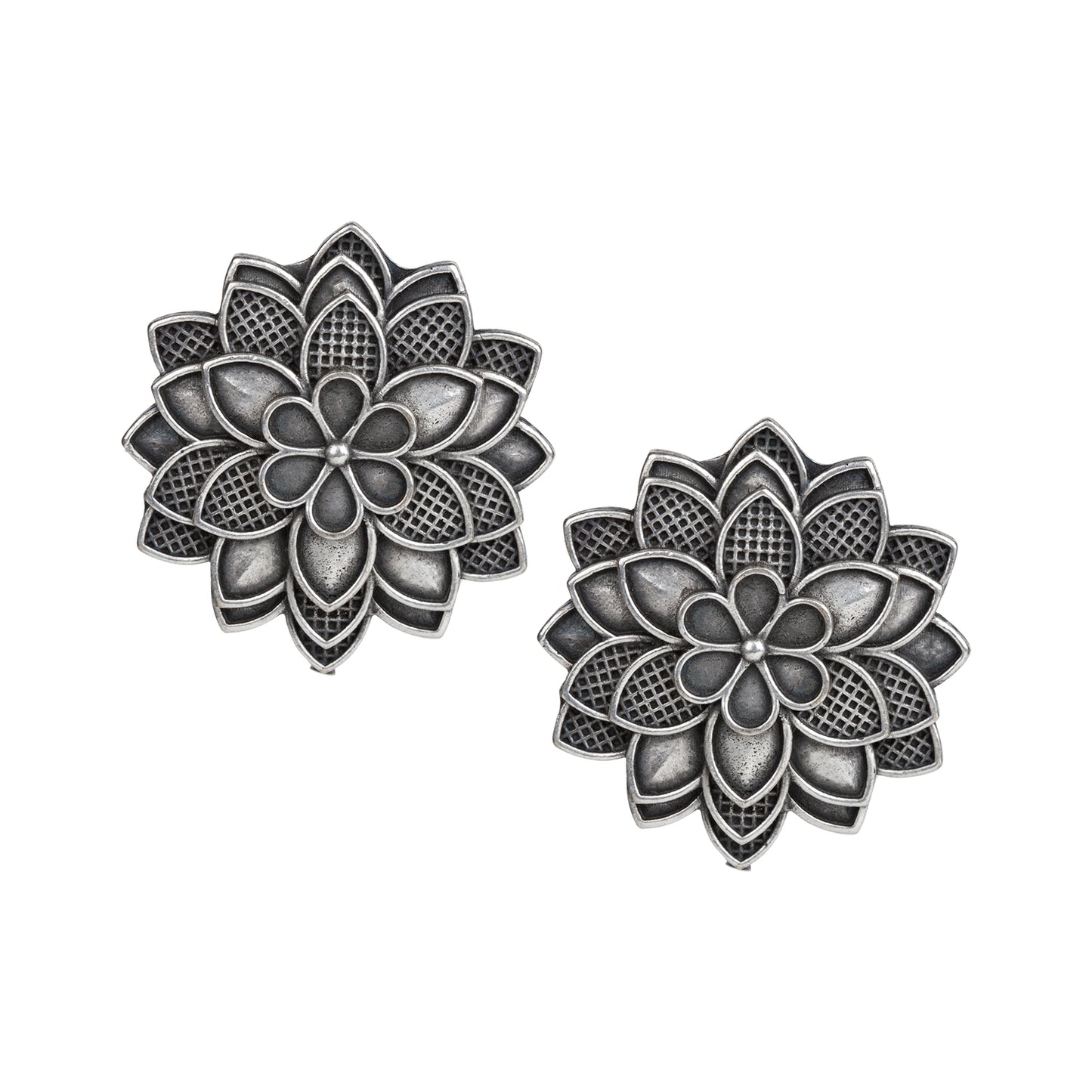 bindhani flower oxidised studs earrings for women girls