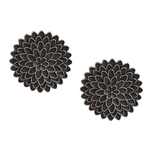 bindhani flower oxidised studs earrings for women girls