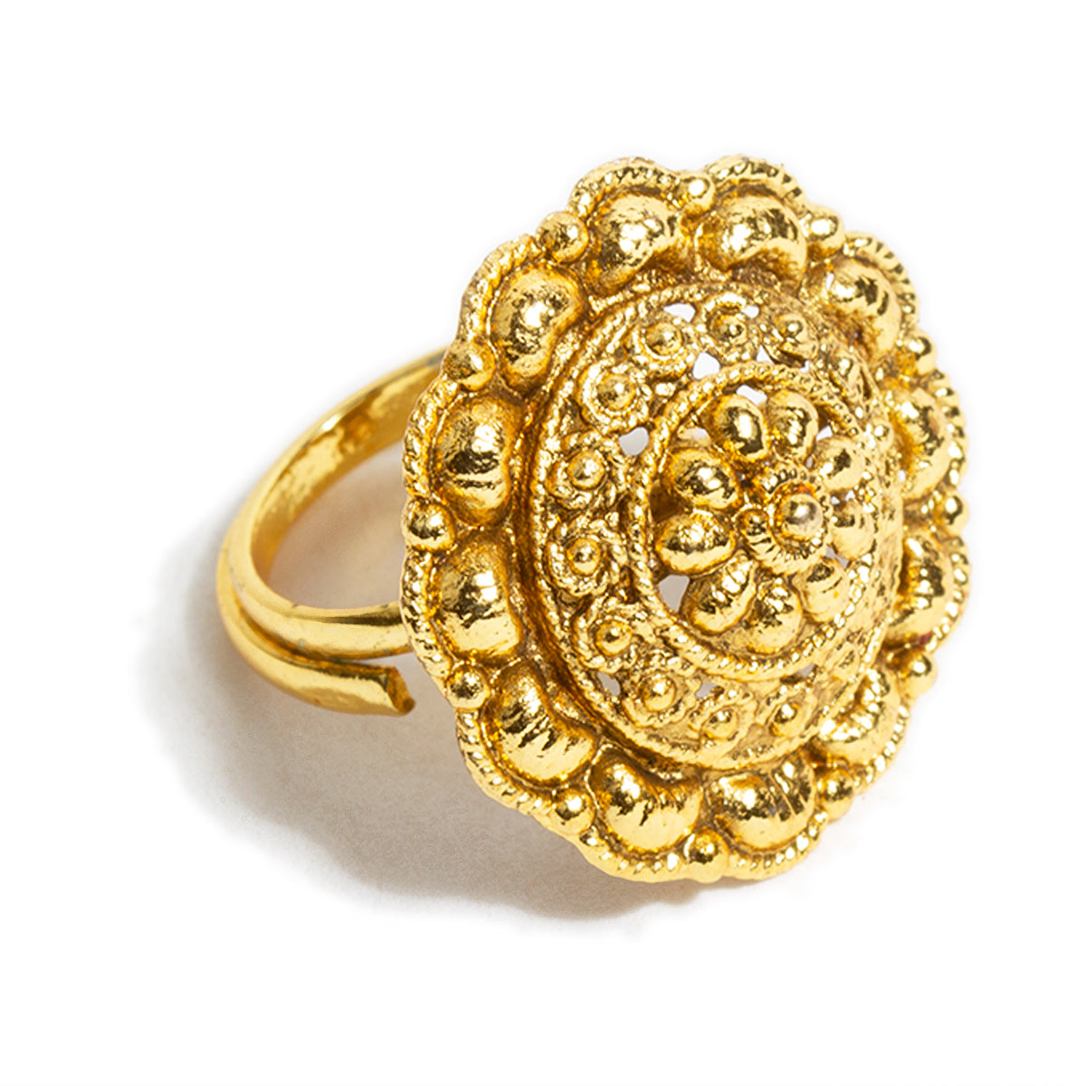 bindhani gold plated adjustable finger ring for women and girls