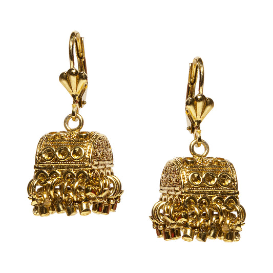 bindhani gold plated gold beads mehandi gold plated jhumka earrings for women and girls