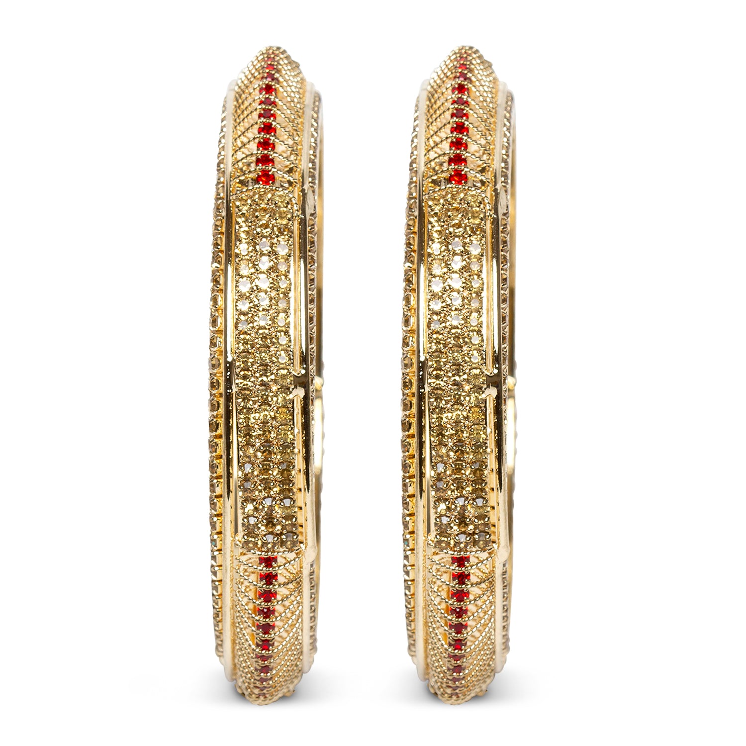 bindhani gold plated golden red stone bangle sets for women and girls