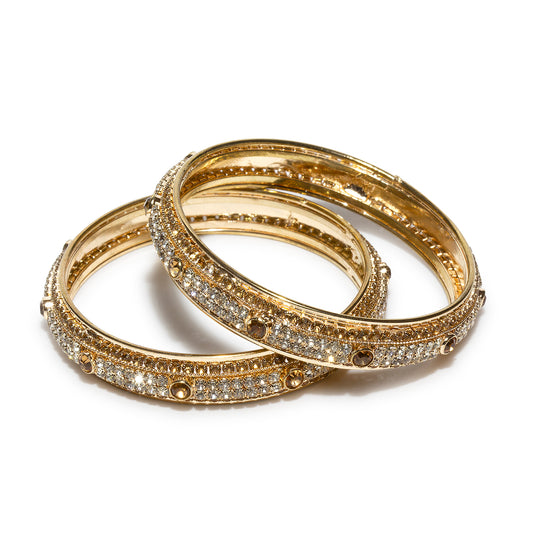 bindhani gold plated golden stone bangle set for women