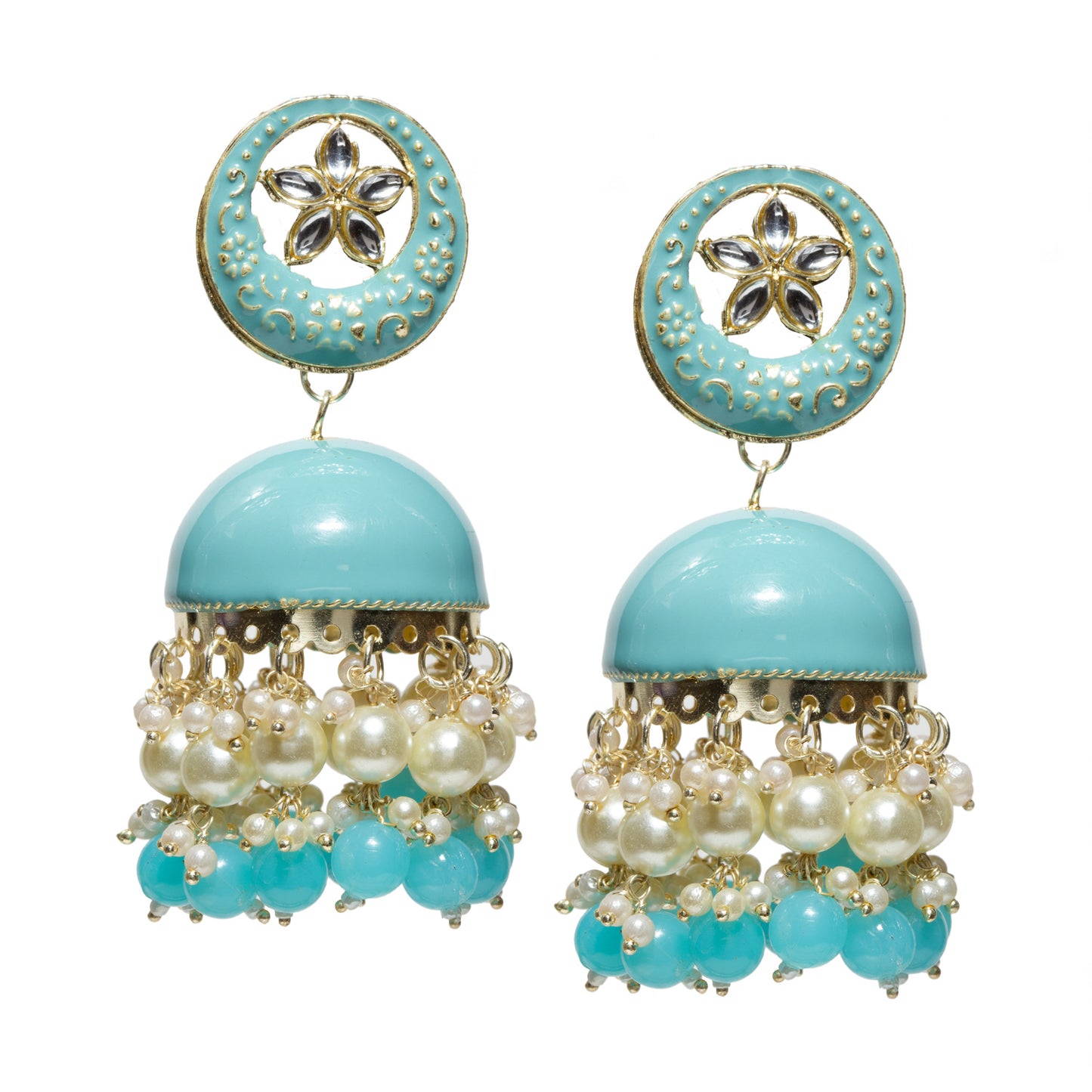 bindhani-gold-plated-kundan-stone-pearl-drop-firozi-color-meenakari-big-size-jhumka-earrings-for-women-and-girls