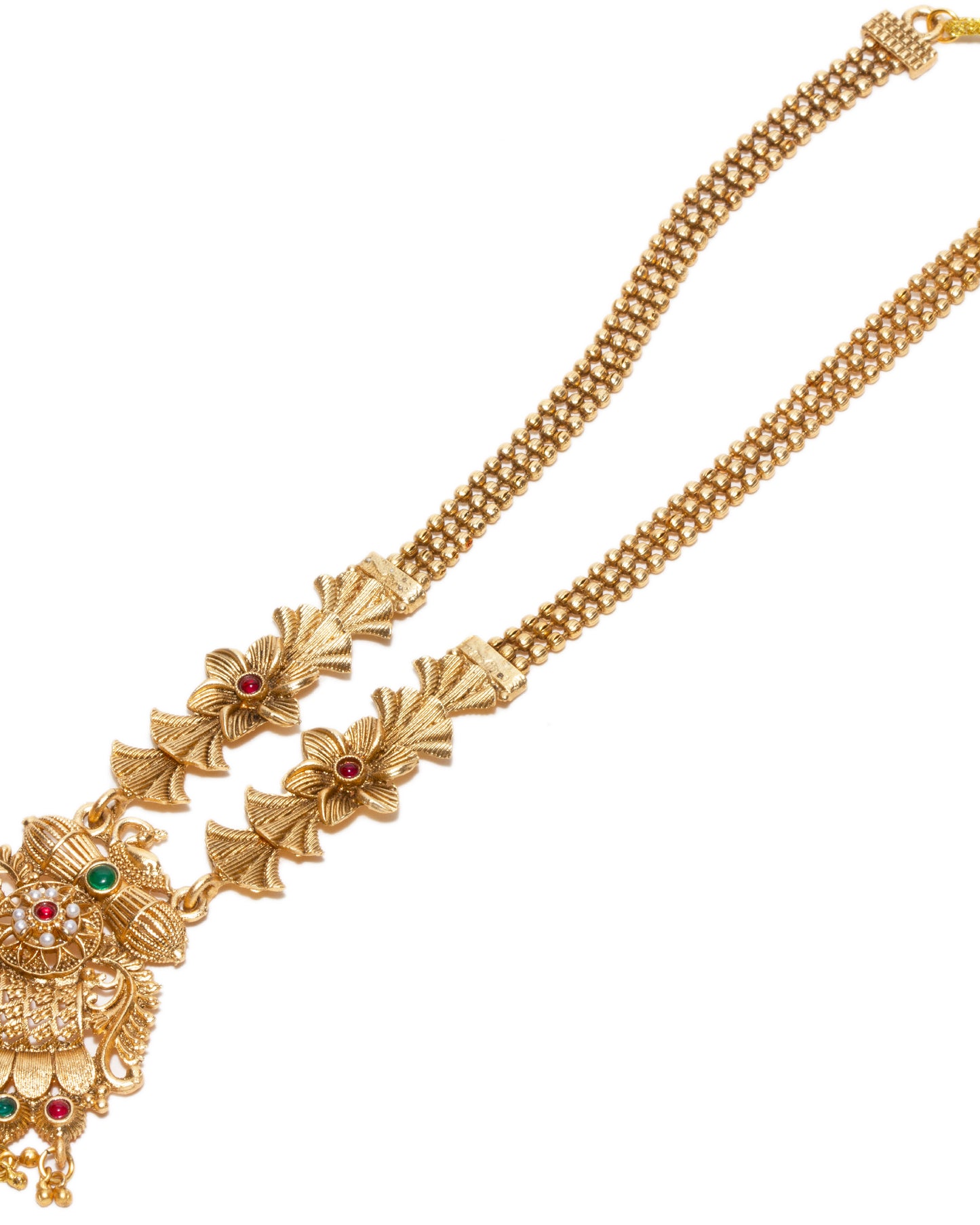 South Indian Style Traditional Long Pendant Jhumka Necklace Set