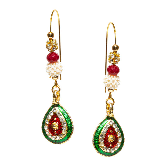 bindhani gold plated meenakari dangler earrings for women and girls