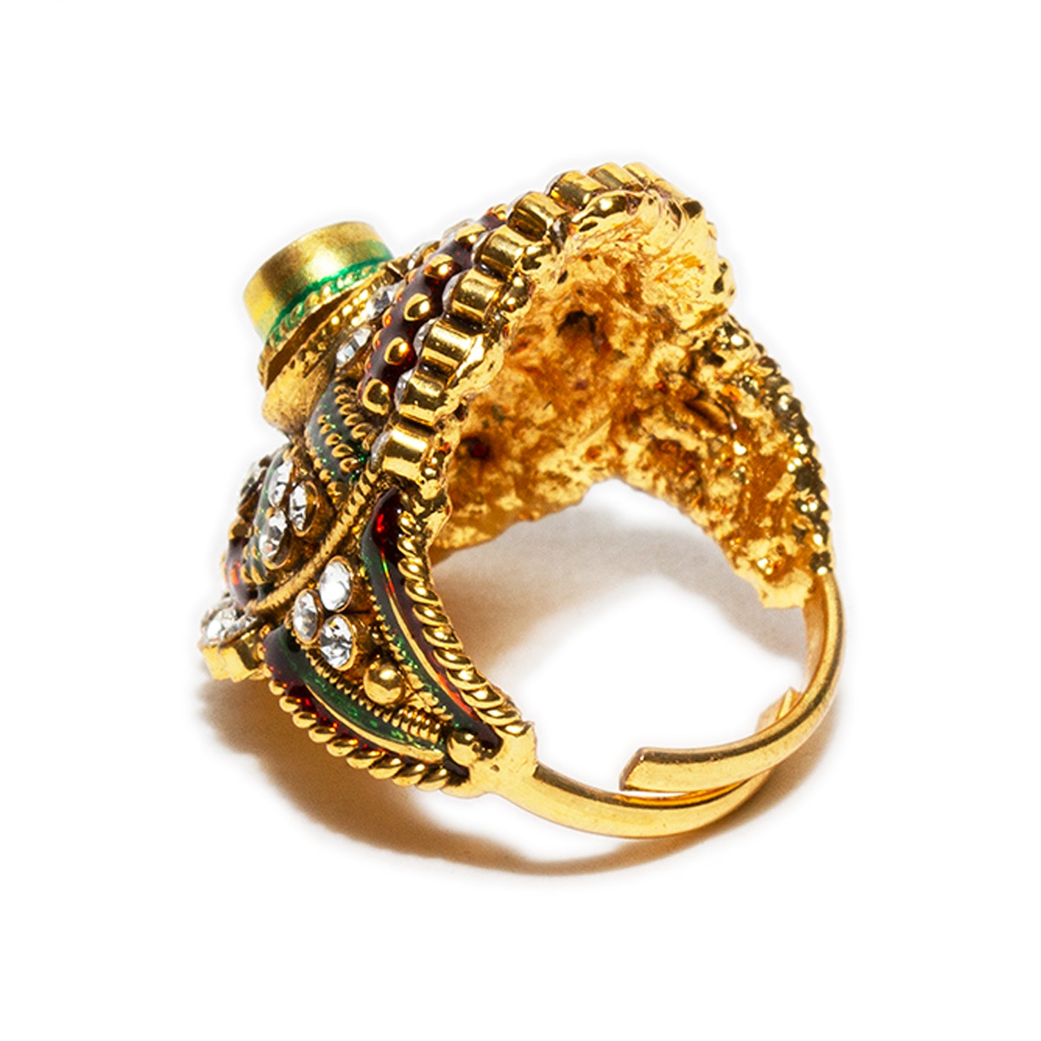 Online Menjewell New Spiritual Collection Gold Lord Shiva OM in Round Shape  Ring | menjewell.com
