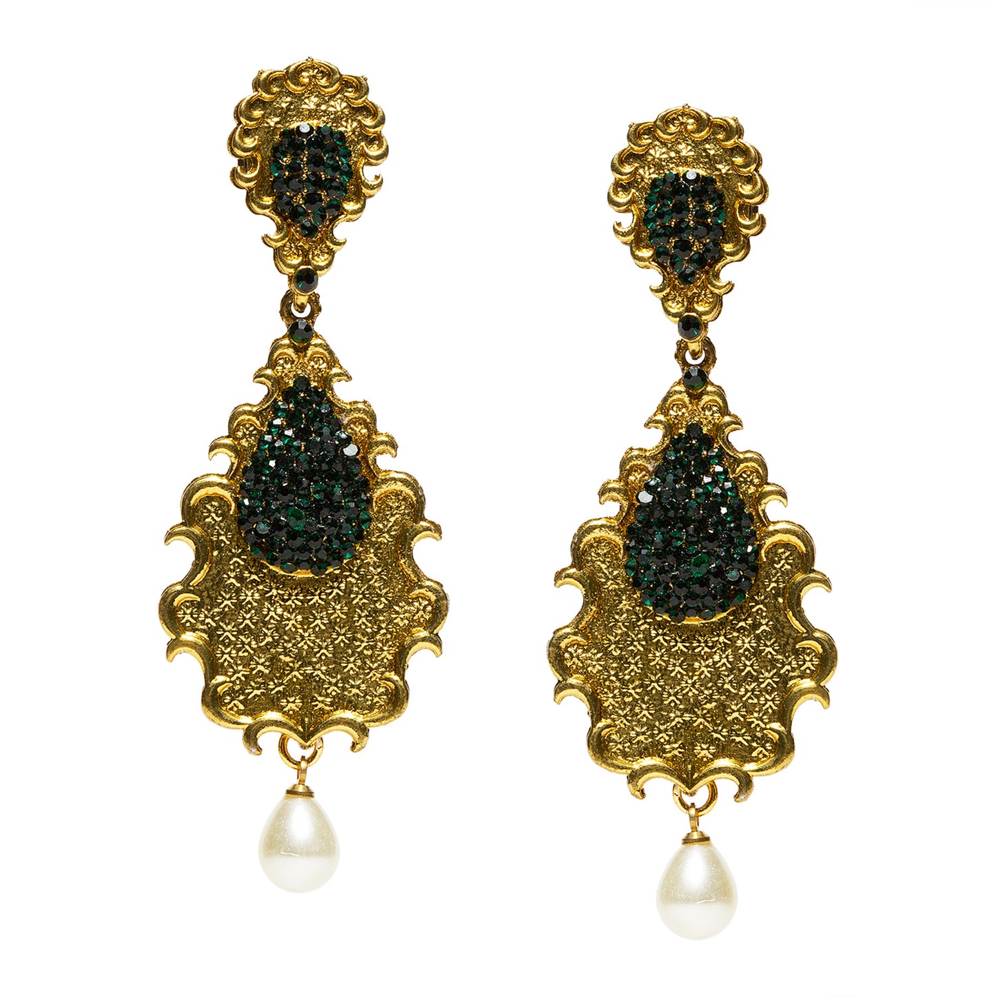 bindhani-gold-plated-pearl-drop-green-stone-dangle-earrings-for-women-and-girls