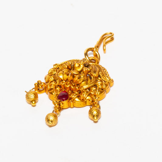 bindhani-gold-plated-pink-stone-golden-drop-south-indian-laxmi-mangtikka-women-teenage-girls